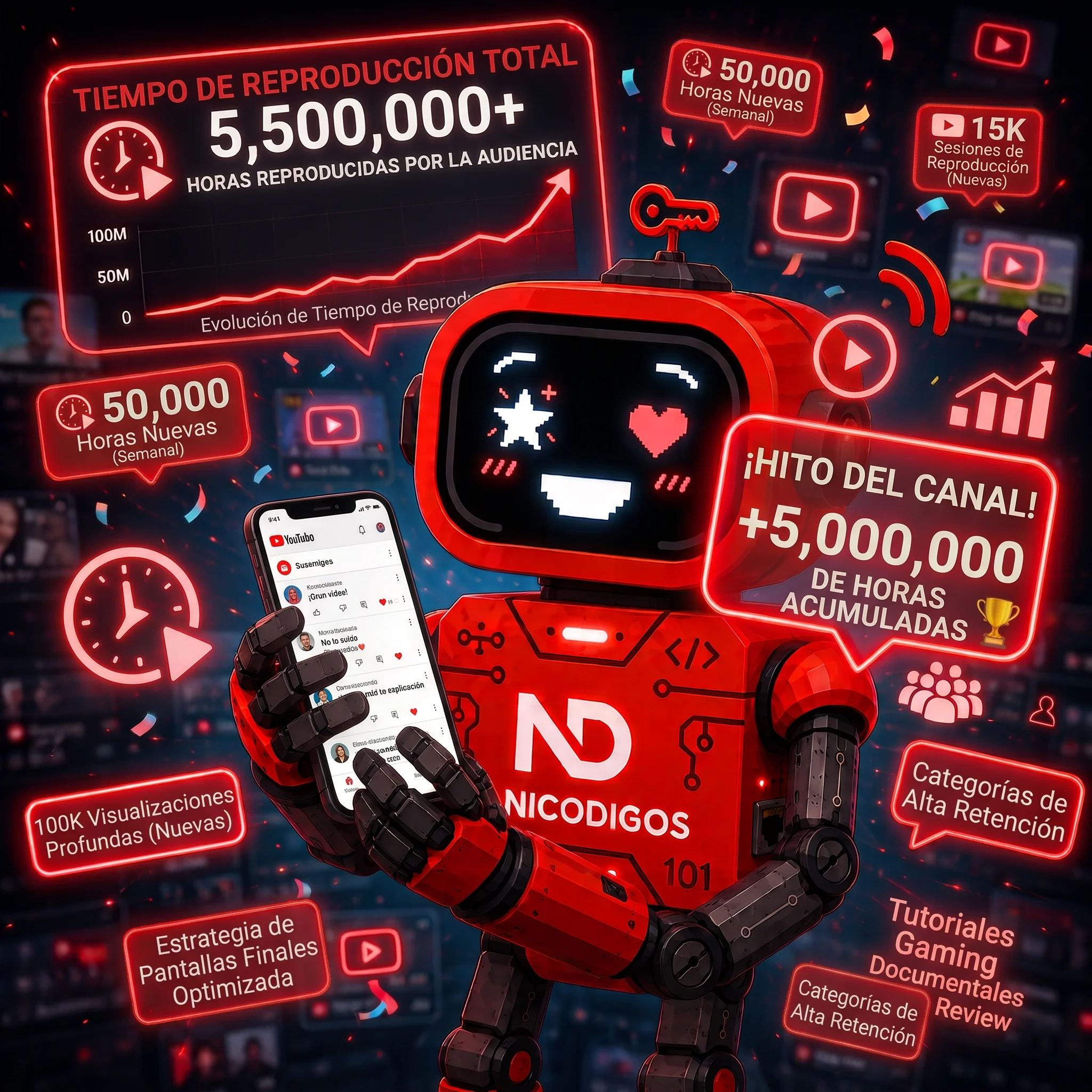 Horas de reproducción de Youtube