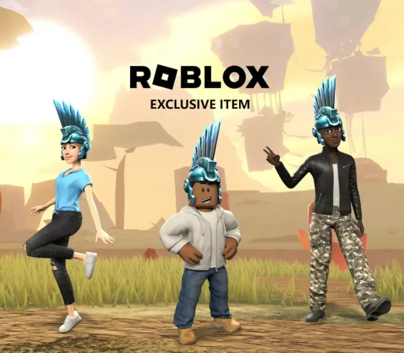 Roblox — Casco Mohawk de Acero Azul (DLC)