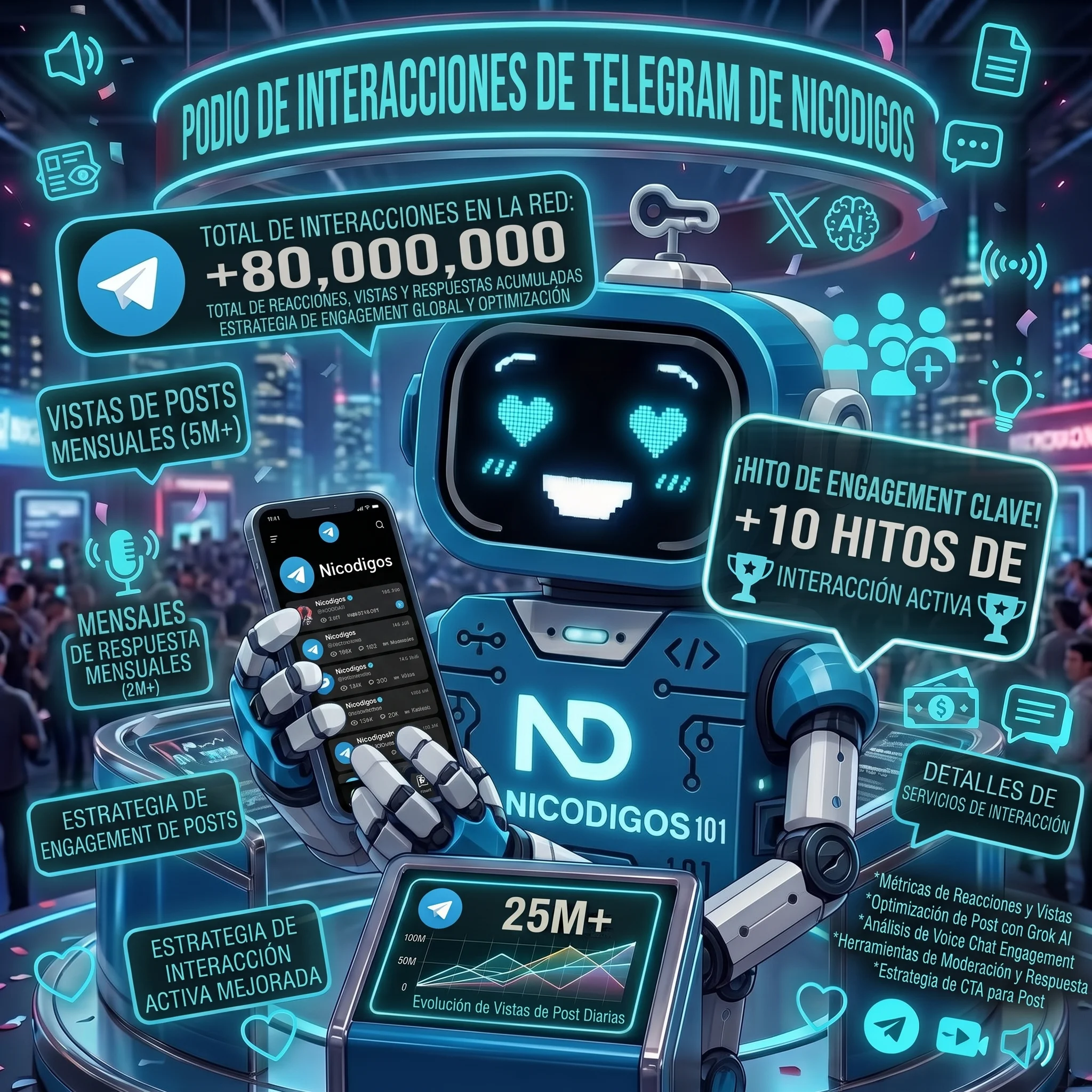 Interacciones de Telegram